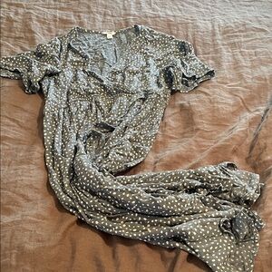 Teal Polka Dot Dress (maternity)